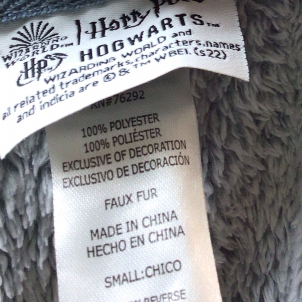 Warner Bros Harry Potter Gray Pajama Onsie with Hooded Design size small - Picture 6 of 6